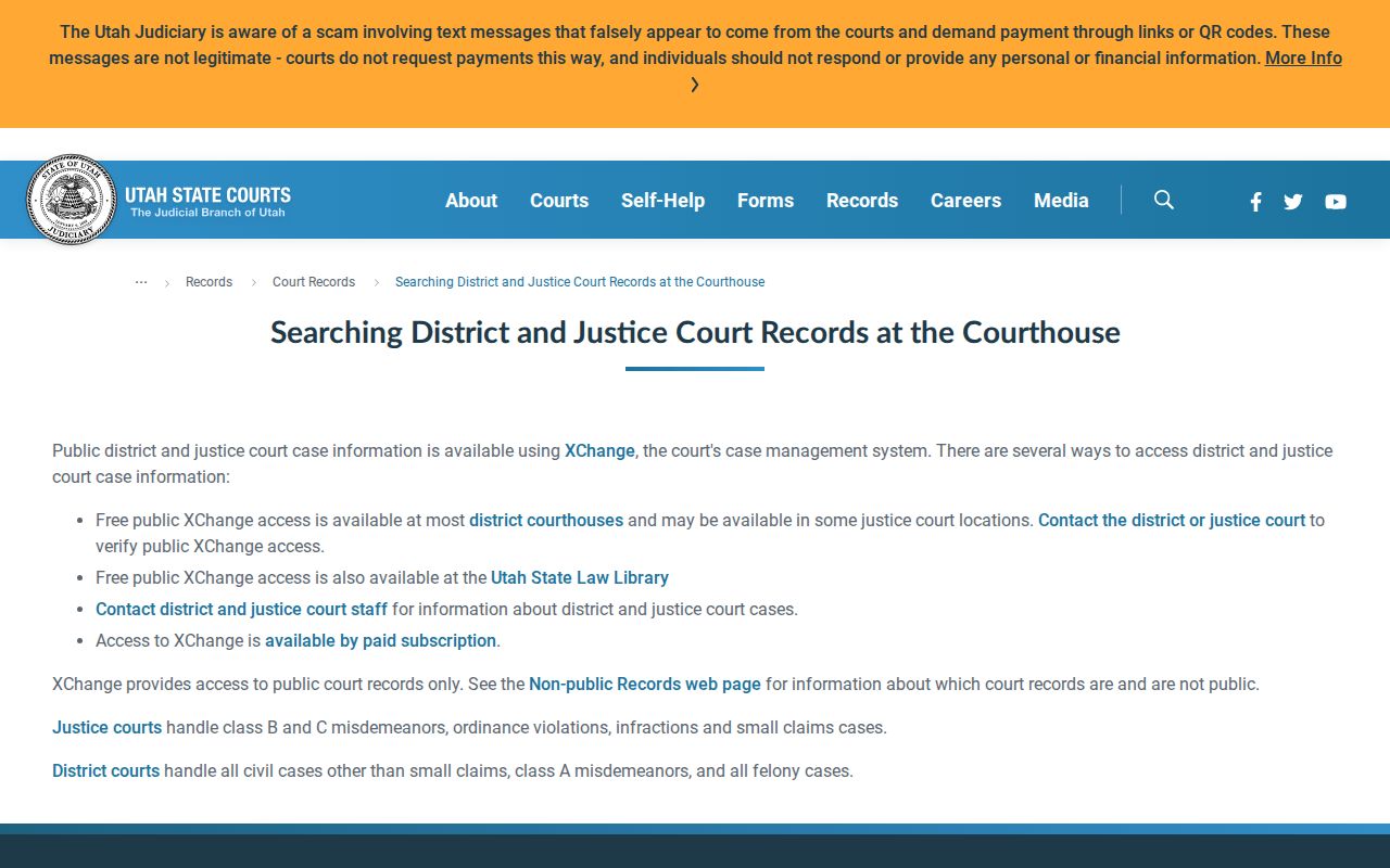 Free Emery County court case record access through a courthouse terminal